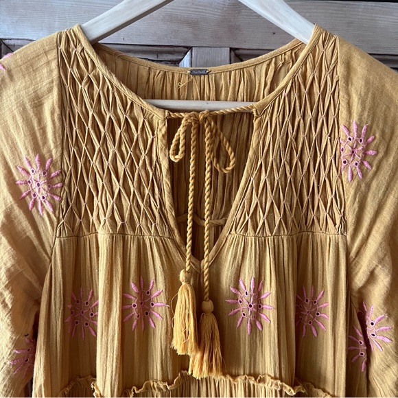 🔶Free People Celestial Skies Midi Dress Marigold, size S 🔶 - Picture 7 of 13